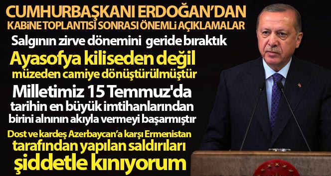 Cumhurbaşkanı Erdoğan: ‘Ayasofya, kiliseden değil müzeden camiye dönüştürülmüştür’