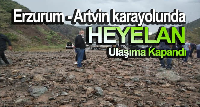 Erzurum – Artvin karayolunda heyelan