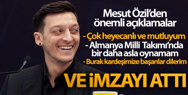 Mesut Özil Fenerbahçe’ye imzayı attı! Özil’den önemli açıklamalar