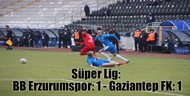 Süper Lig: BB Erzurumspor: 1 – Gaziantep FK: 1
