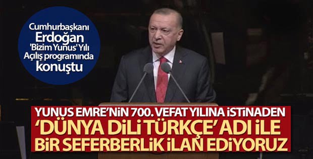 Cumhurbaşkanı Erdoğan, ‘Bizim Yunus’ Yılı Açılış programında konuştu