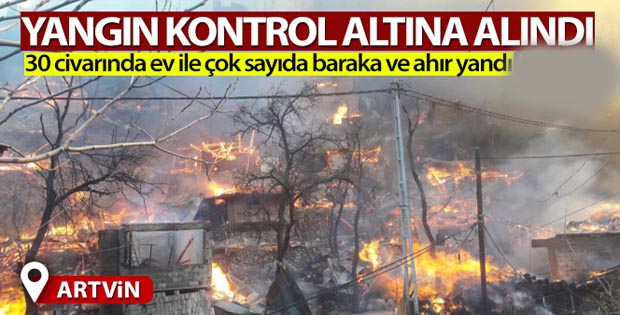 Artvin’in Yusufeli ilçesi Dereiçi köyündeki yangın kontrol altına alındı