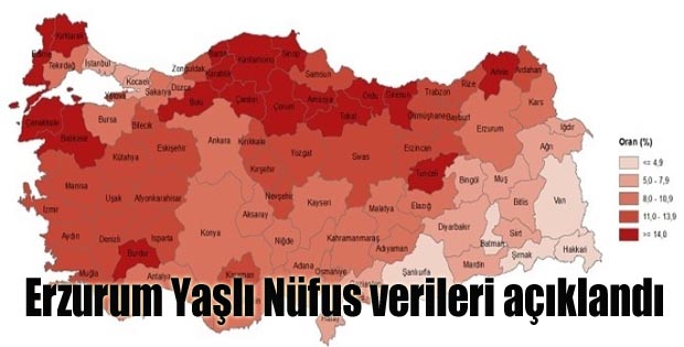 Erzurum Yaşlı Nüfus verileri açıklandı