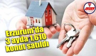 Erzurum’da 3 ayda bin 610 konut satıldı