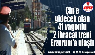 Çin’e gidecek olan 41 vagonlu 2 ihracat treni Erzurum’a ulaştı