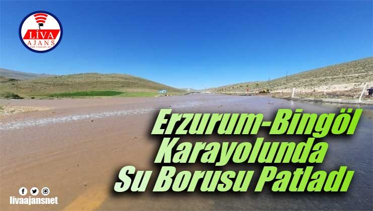Erzurum-Bingöl Karayolunda Su Borusu Patladı