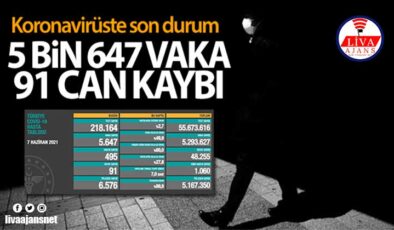 Türkiye’de son 24 saatte 5.647 koronavirüs vakası tespit edildi