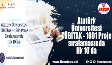 Atatürk Üniversitesi TÜBİTAK – 1001 Proje sıralamasında ilk 10’da