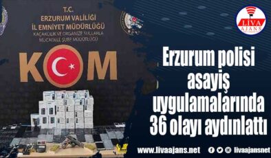 Erzurum polisi asayiş uygulamalarında 36 olayı aydınlattı