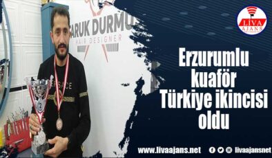 Erzurumlu kuaför Türkiye ikincisi oldu