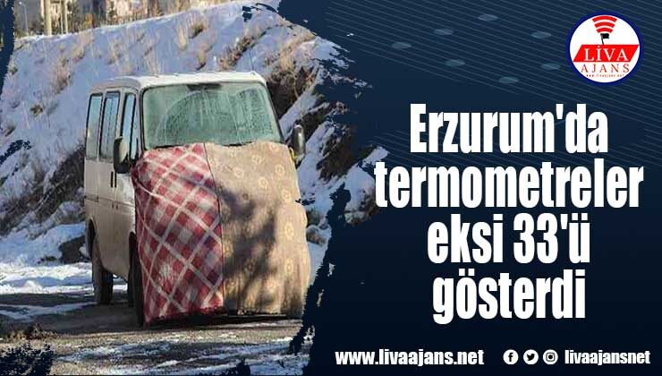 Erzurum’da termometreler eksi 33’ü gösterdi