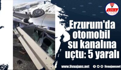 Erzurum’da otomobil su kanalına uçtu: 5 yaralı