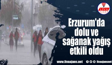 Erzurum’da dolu ve sağanak yağış etkili oldu
