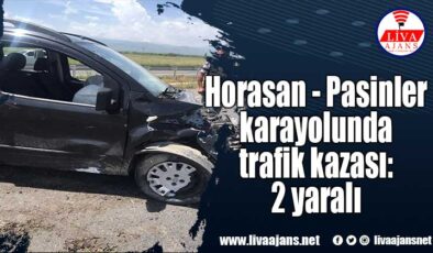 Horasan – Pasinler karayolunda trafik kazası: 2 yaralı