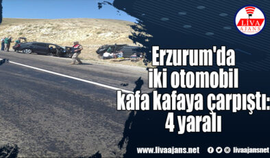 Erzurum’da iki otomobil kafa kafaya çarpıştı: 4 yaralı