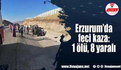 Erzurum’da feci kaza: 1 ölü, 8 yaralı