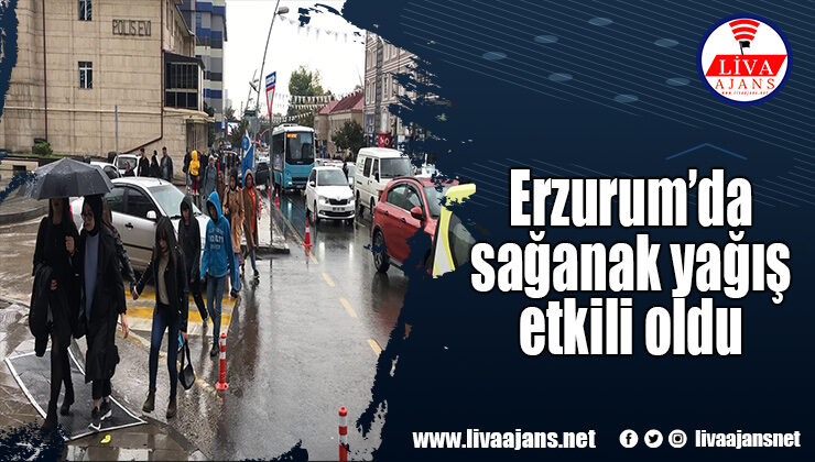 Erzurum’da sağanak yağış etkili oldu